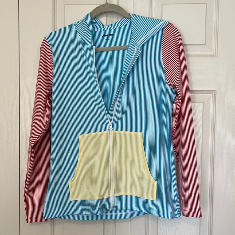 Lands’ End summer jacket Small seersucker